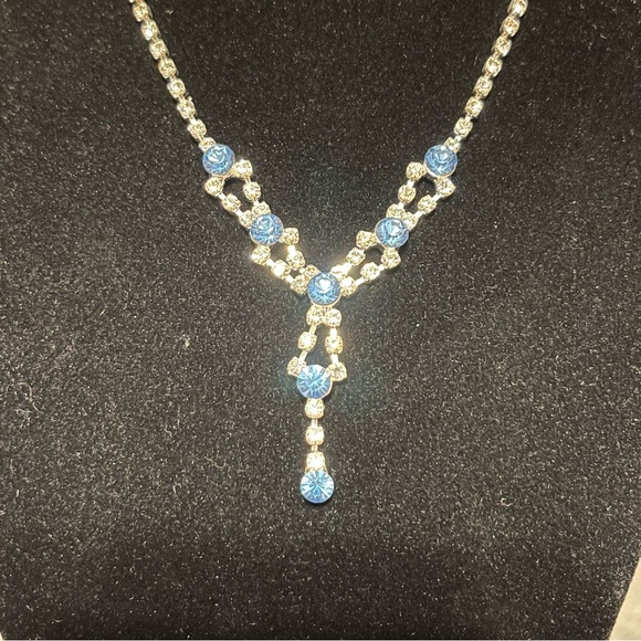 Prom/Special Occasion Necklace and Earrings, Light Blue - Picture 6 of 15